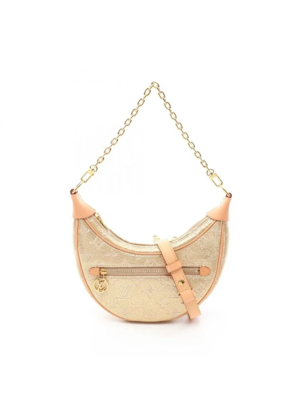 Louis Vuitton Shoulder Bag Loop Monogram Laminated Jacquard 2-Way Gold Canvas